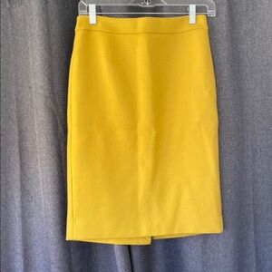 Sunny Yellow Pencil Skirt Knee-Length Workwear